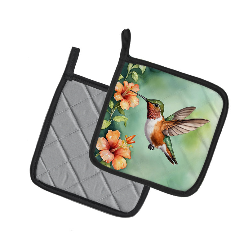 Paire de poignées colibri roux