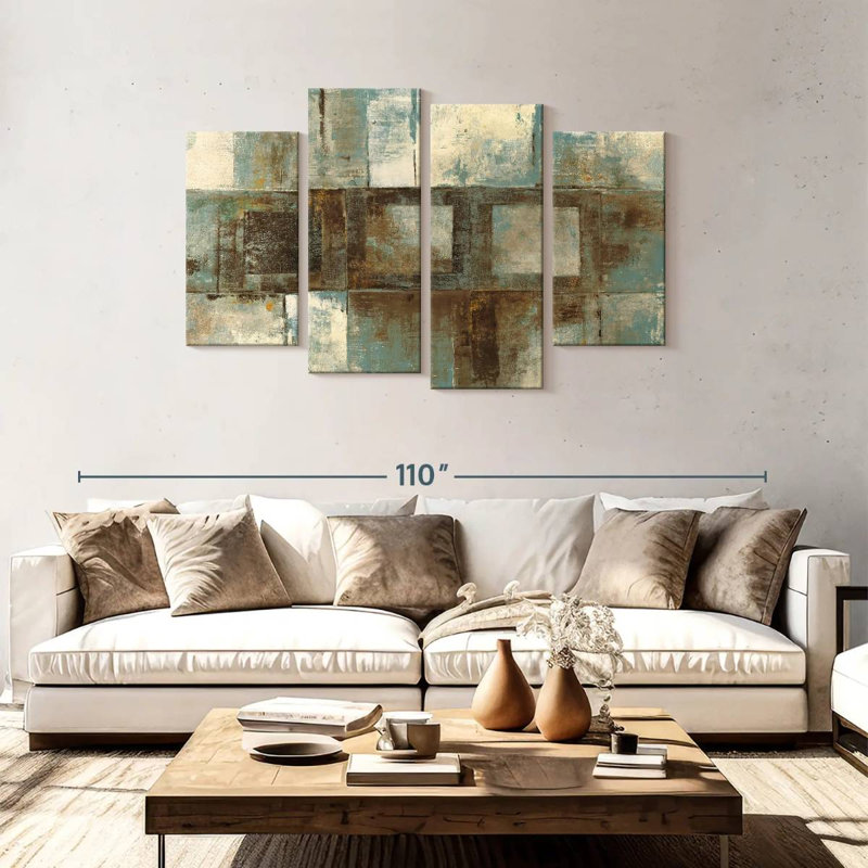 Avery Euclid Ave Variations bleu brun, H 48 po x l 75 po