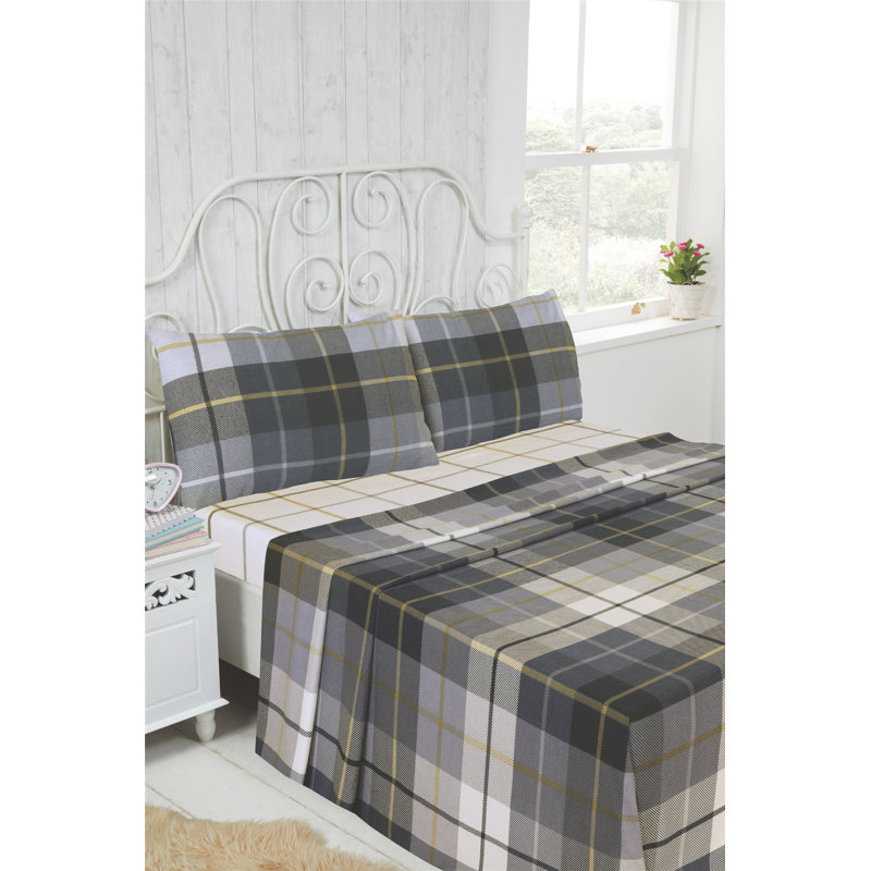 Narendra Flannel Flatweave Sheet Set, Blue, Double (4'6)