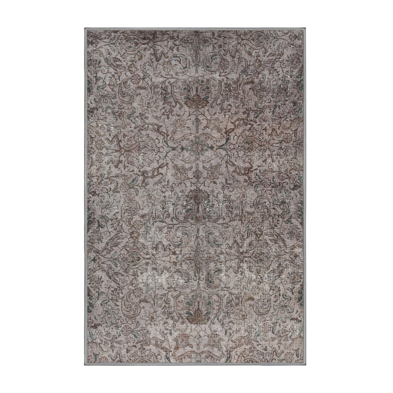 Tapis gris/brun clair traditionnel Wienand, Rectangle 3 pi x 5 pi