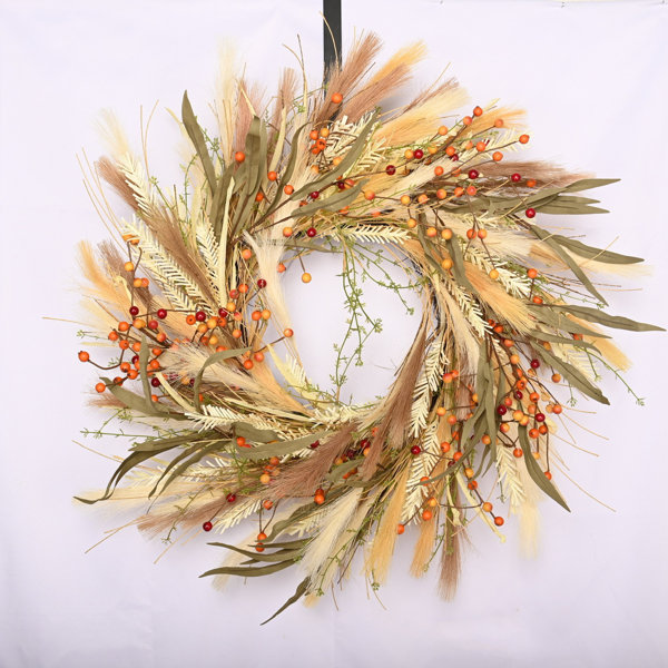 Pompas Wreath,door Wreath,dried Wreath,front Door Wreaths,wood