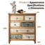 Commode d'appoint rétro en bois avec 6 tiroirs, commode de rangement rustique multicolore sculptée pour chambre à coucher, salon, décor de style campagnard (L 25,59 po x l 12,6 po x H 33,07 po)