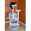Arbre à chat classique en bois véritable de 57 po de hauteur recouvert de molleton