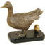 Cast Brass Goose with Egg Figurine