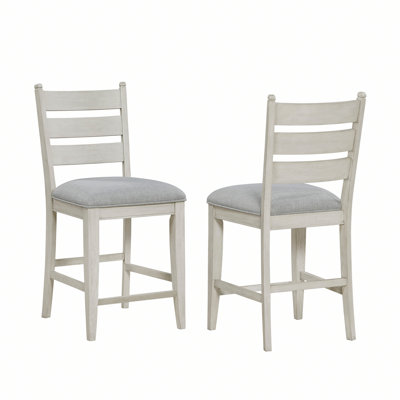 Farmhouse Dining Chairs, Set Of 2 Wooden Chairs With Comfortable Padded Seat