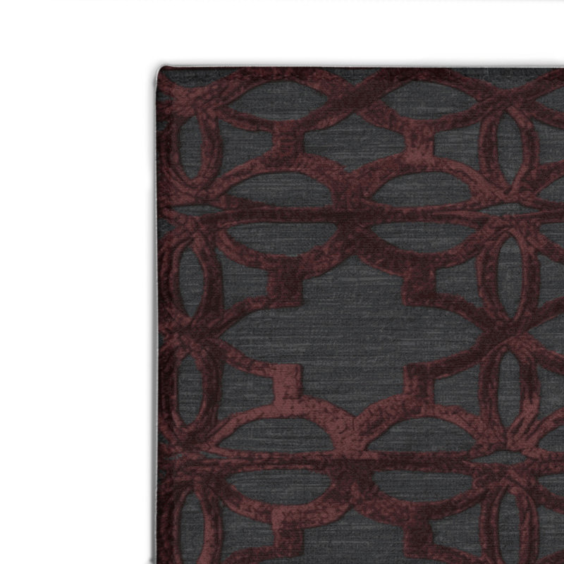 Tapis gris intérieur et extérieur Trellis, Rectangulaire 2 pi x 3 pi