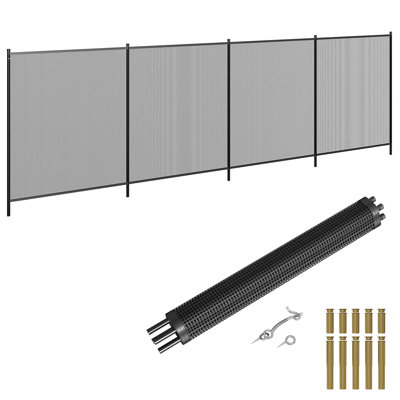 4x12Ft Mesh Pool Safety Fence, DIY Weatherproof Pool Fencing with Aluminum Feet Tubes, Removable Swimming Pool Fence for Kids & Pets, Inground and Above Ground