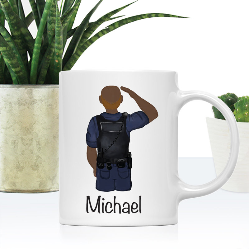 Tasse à café personnalisée, Policier brun 1, Oui