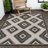 Caherty Geometric Moroccan Diamond Black/Cream Indoor/Outdoor Rug-2090666520