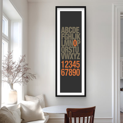 Alphabet and Number - Shapes Typo & Symbols Framed Print