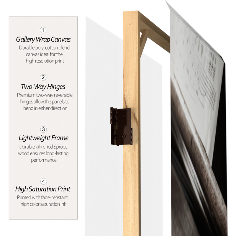 72" x 64" Double Sided Music 3 Panel Room Divider