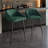 BLACK METAL SWIVEL COUNTER CHAIR IN GREEN CHENILLE-617901297