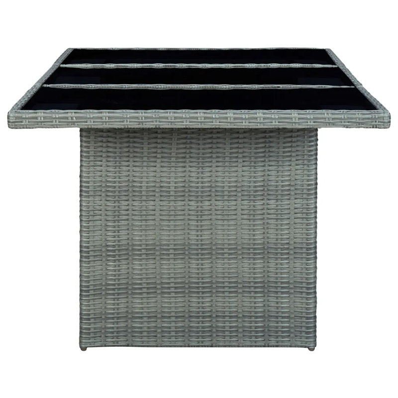 Promfret Rattan Dining Table, Light Grey/Black