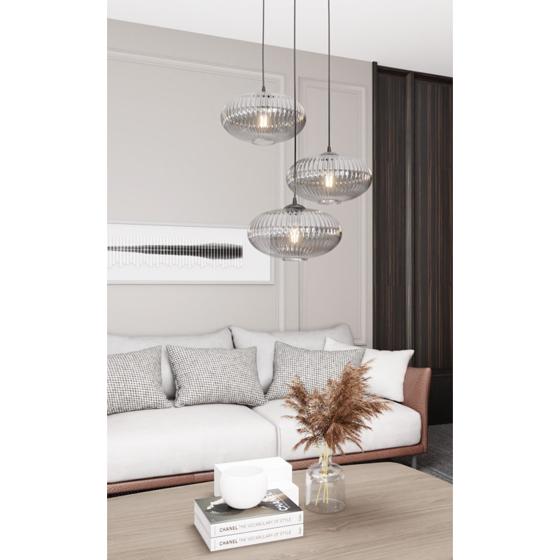 Samyiah 3 - Light Matte Black Pendant, Matte Black/Graphite