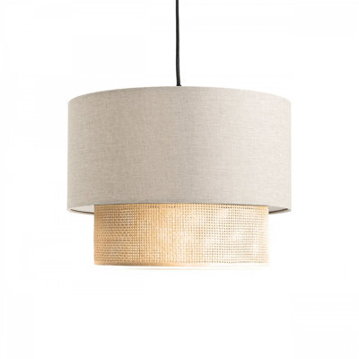 Elegant Cream Fabric Chandelier, 30 x 25 cm Shade | Total Height: 27.6 inches | 1 x E 27 Socket, Max 40 W | Perfect for Living Room, Dining Room & Entryway | Stylish & Functional Lighting Solution