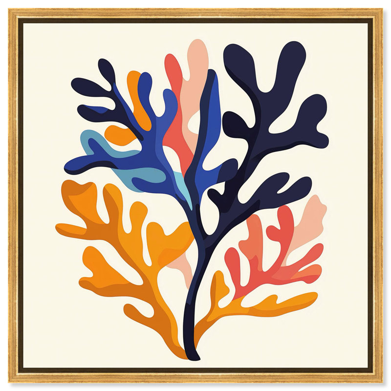 «Treetop Huescape Palm Leaf», reproduction d'art sur toile par Art Remedy, H 16" x l 16", Structure noire