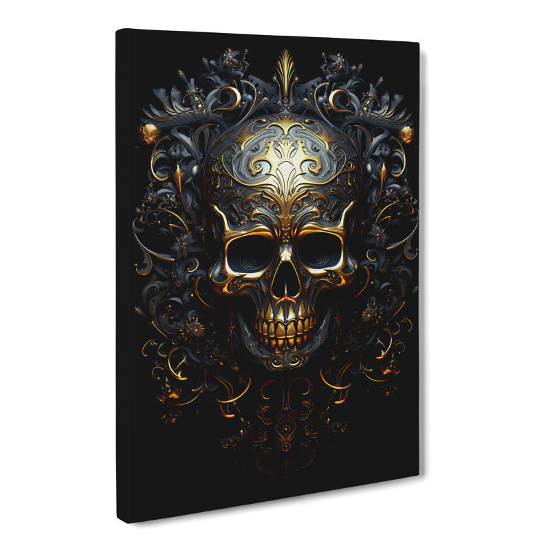 Skull Art Informel Art - Wrapped Canvas, 50cm H x 35cm W x 3cm D