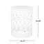 Large Iron Outdoor Side Table, White Finish, Modern Cut Design Metal Table - Large, White, With Feature-1761164953