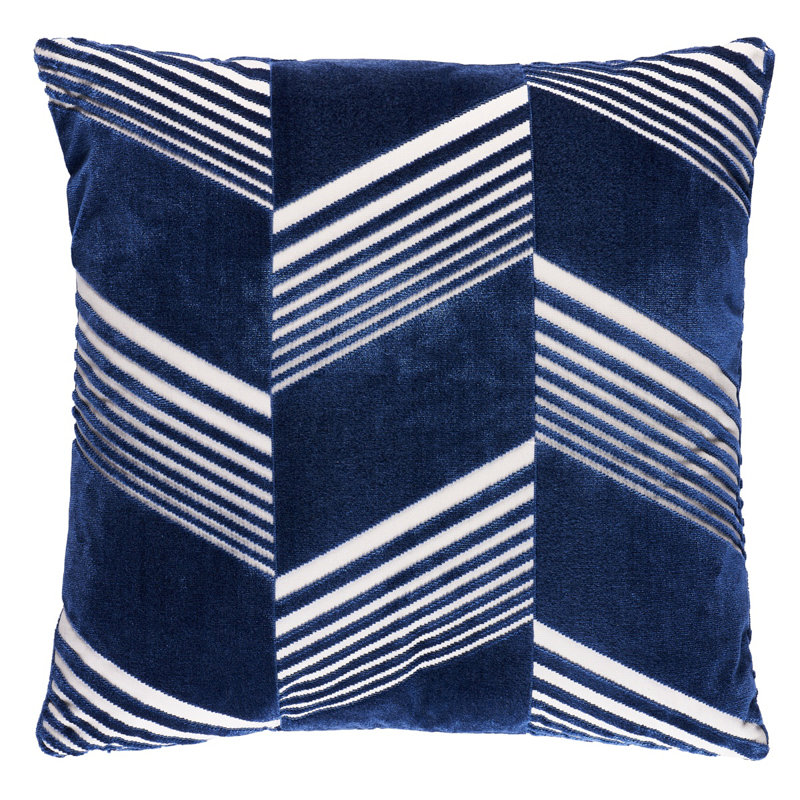 Schumacher x Victor Glemaud Jessie Cut Velvet Pillow, Blue, 20" H x 20" W
