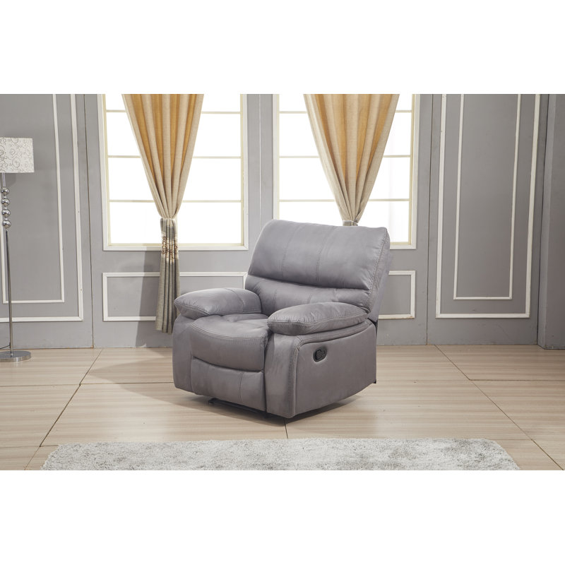 Fauteuil inclinable manuel standard Fleuriane de 41 po de largeur, Tissu microfibre gris