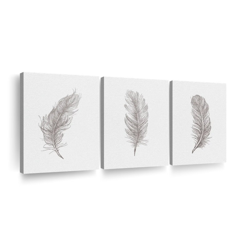 «Simple Feathers», reproduction sur toile, H 18 po x l 38 po