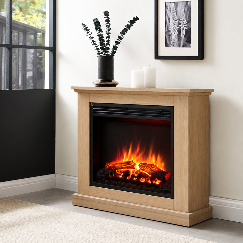 ASHBOURNE FLAMME 82cm W Electric Fireplace, Natual Oak