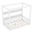 Twin Size Canopy Montessori Floor Bed with Guardrails & Shelves, Solid Wood Kids Bed, No Box Spring Needed, White-1322716916-1322716917