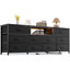 Meuble télé de 55 po avec éclairage DEL, station de charge et rangement à 10 tiroirs - Console multimédia multifonctionnelle moderne pour le salon et la chambre à coucher-835619575-835619574