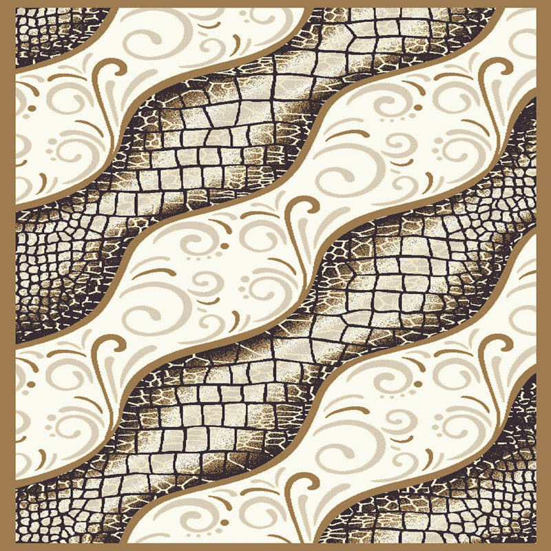 Tapis beige / crème en polyester Crick, Rectangle 2 pi 7 po x 3 pi 11 po