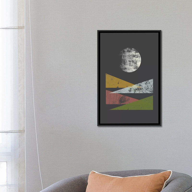 «Hills at Night», impression sur toile tendue, H 26 po x l 18 po x P 1,5 po, Toile avec cadre flottant noir, Pas de tapis