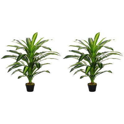 110cm Faux Dracaena Plant in Cement Pot