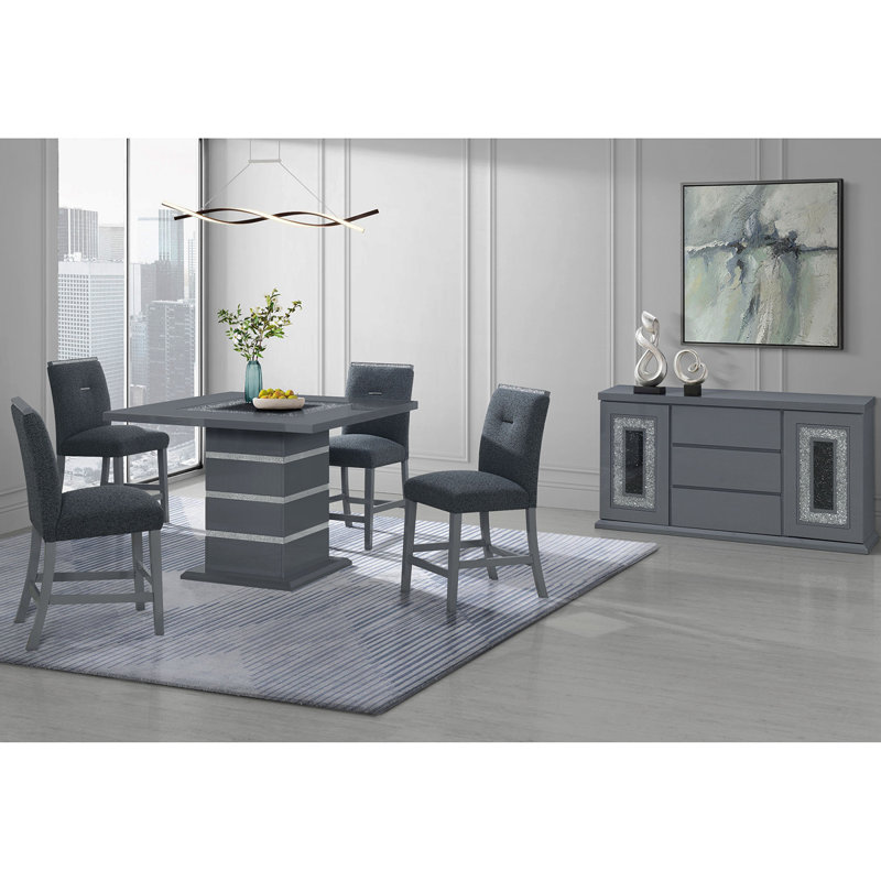 TABOURETS DE BAR ARIYA GRIS FONCÉ 2PK