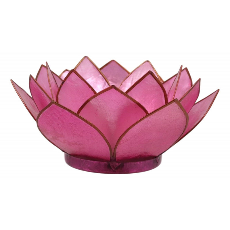 Petit porte-bougie en plastique Capiz, Rose