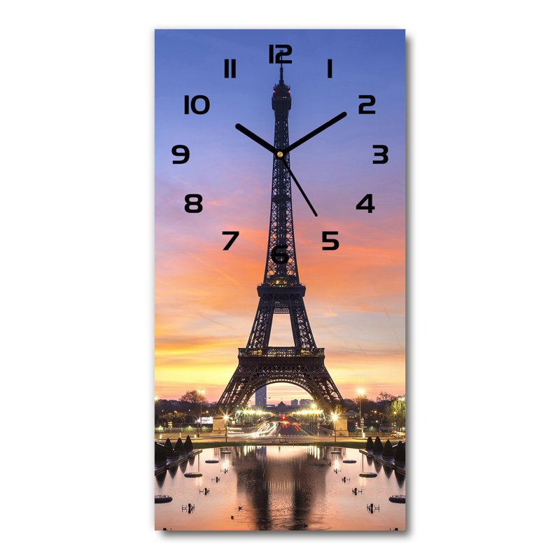 Jadasia Glass Wall Clock, Black