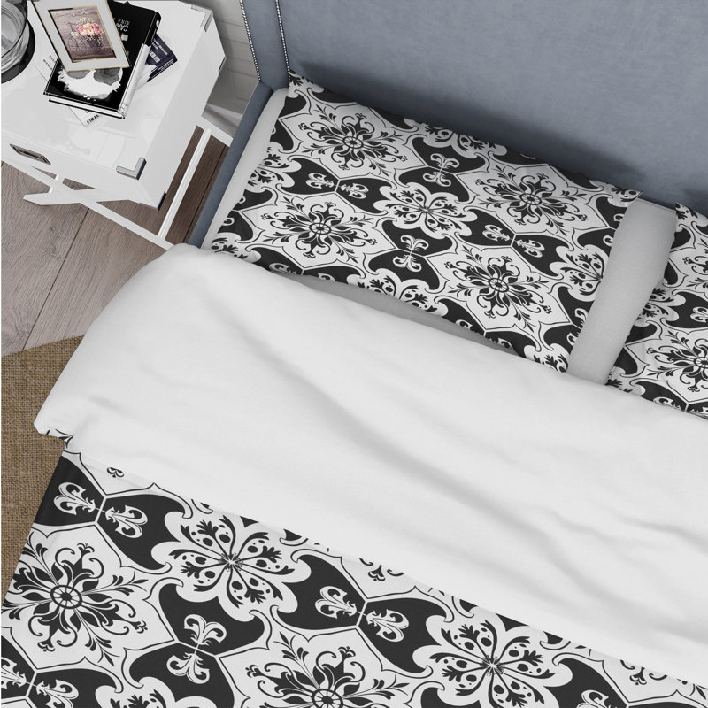Ensemble de housse de couette Traditional, Housse de couette pour grand lit et 2 taies décor