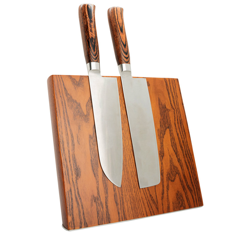 Grunwerg Rockingham Forge Magnetic Knife Block, Brown