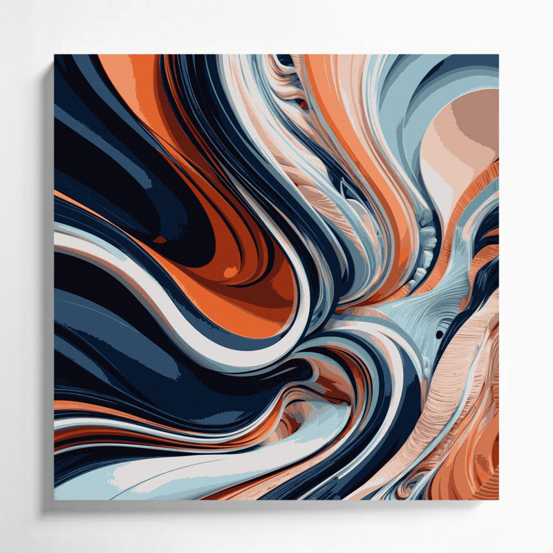Art numérique sur toile, abstraction numérique 78, H 12 po x l 12 po