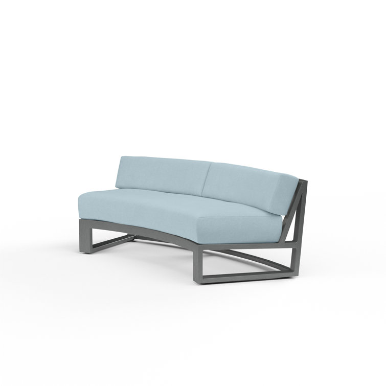 Georgie 69'' Aluminum Outdoor Loveseat with Sunbrella Cushions
