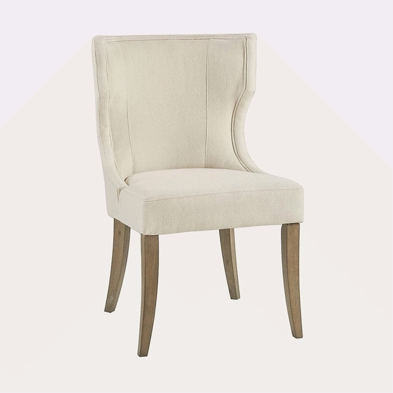 Chaise rembourrée à oreilles, Crème, crème, Gris