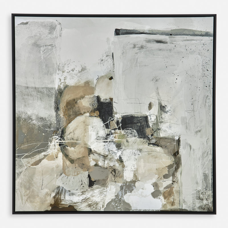 Solace I Abstract Tan and Gray Canvas Print