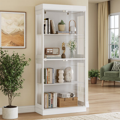Display Cabinet With Glass Doors And Shelves by Ebern Designs