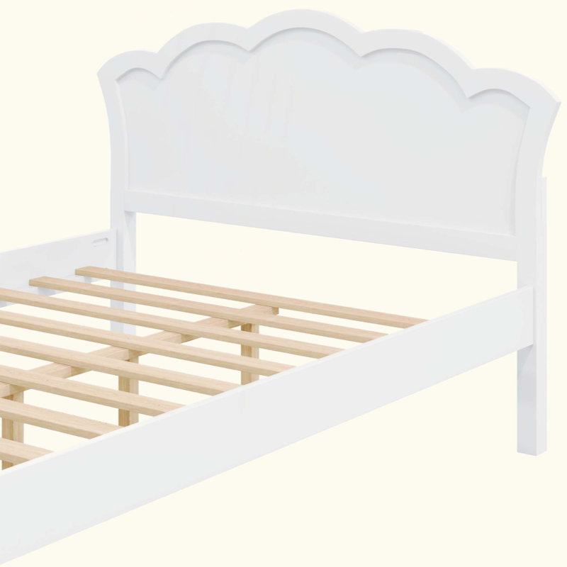 Lit plateforme en bois avec tête de lit, Double