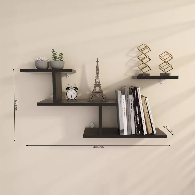 Southhampton Metal Floating Shelf, Black