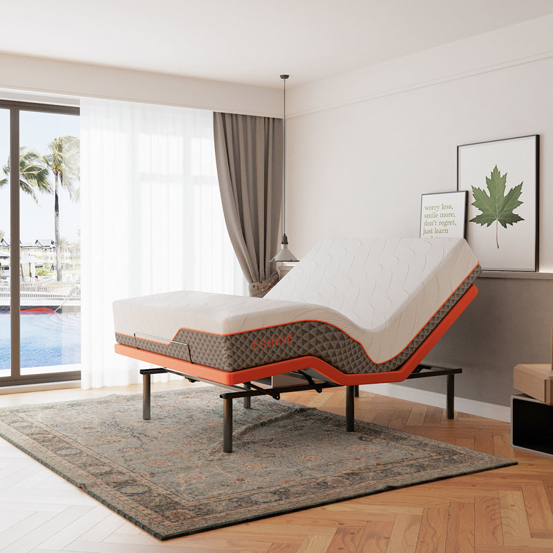 Lit réglable Zero Gravity avec matelas hybride 12 po, massage, télécommande sans fil, contrôle des applications, Zero Gravity, éclairage sous le lit, ports USB et Type C des deux côtés