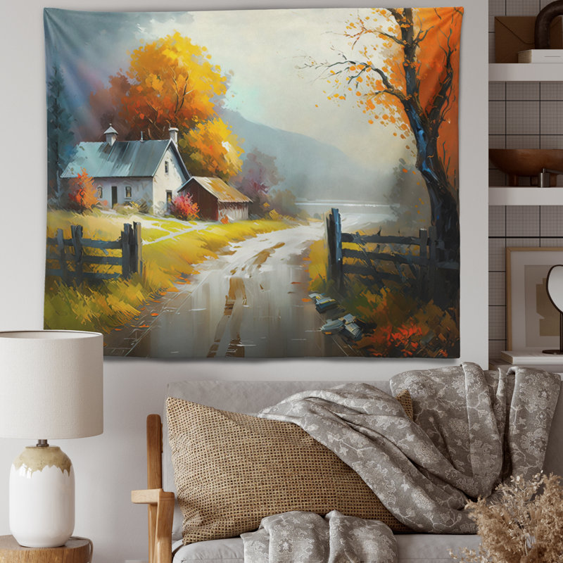 - Tapisserie murale paysage, H 32 po x l 39 po