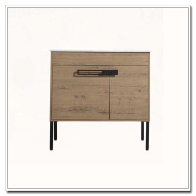 Freestanding Or Floating Bathroom Vanity With Metal Handles And Feet