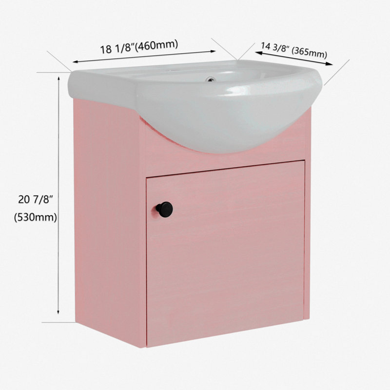 Hogsett 18.15'' Single Bathroom Vanity with Ceramic Top