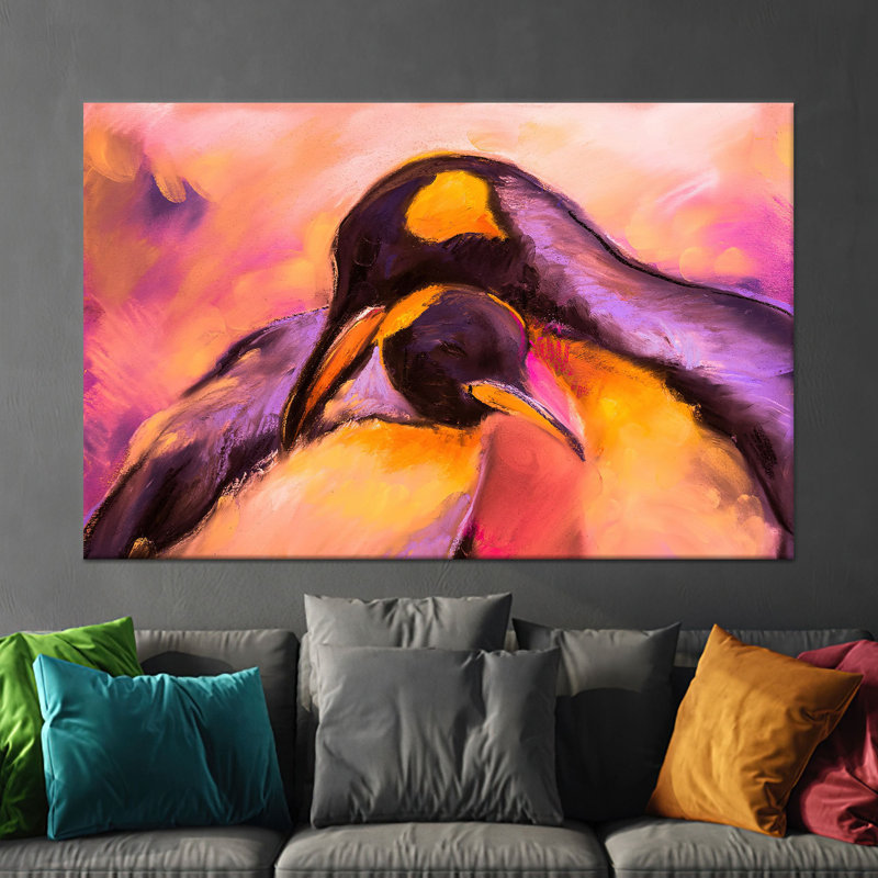 Art mural abstrait animal: Toile imprimée avec palette pastel, toile tendue 1P, H: 23,6 po x l: 35,4 po