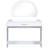 39" White Makeup Vanity Table For Bedroom. Touch Screen Mirror With Lights & Drawer. Elegant Curved Design. Enough Storage Cosmetics. And Functional. Simple Installation Steps