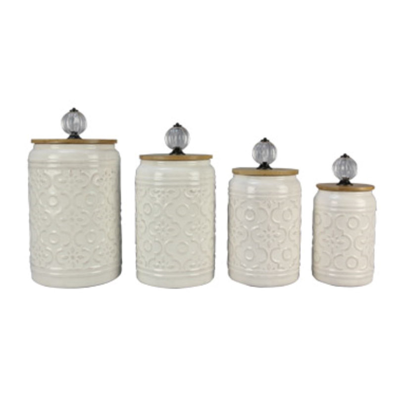 Ceramic Artistic Blue 3 Pcs Canister Set